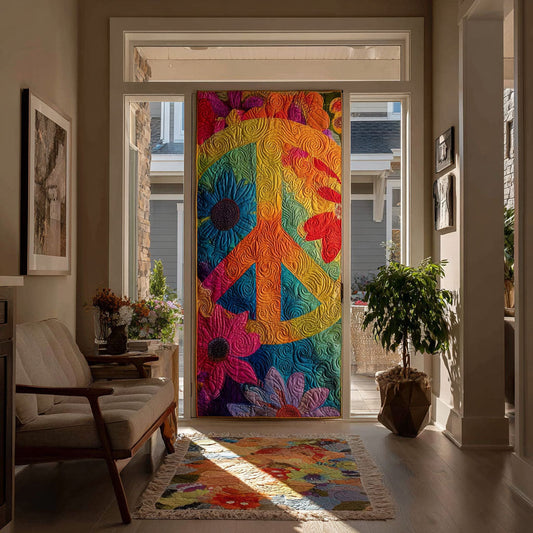 Boho Glow Quilted Door Cover