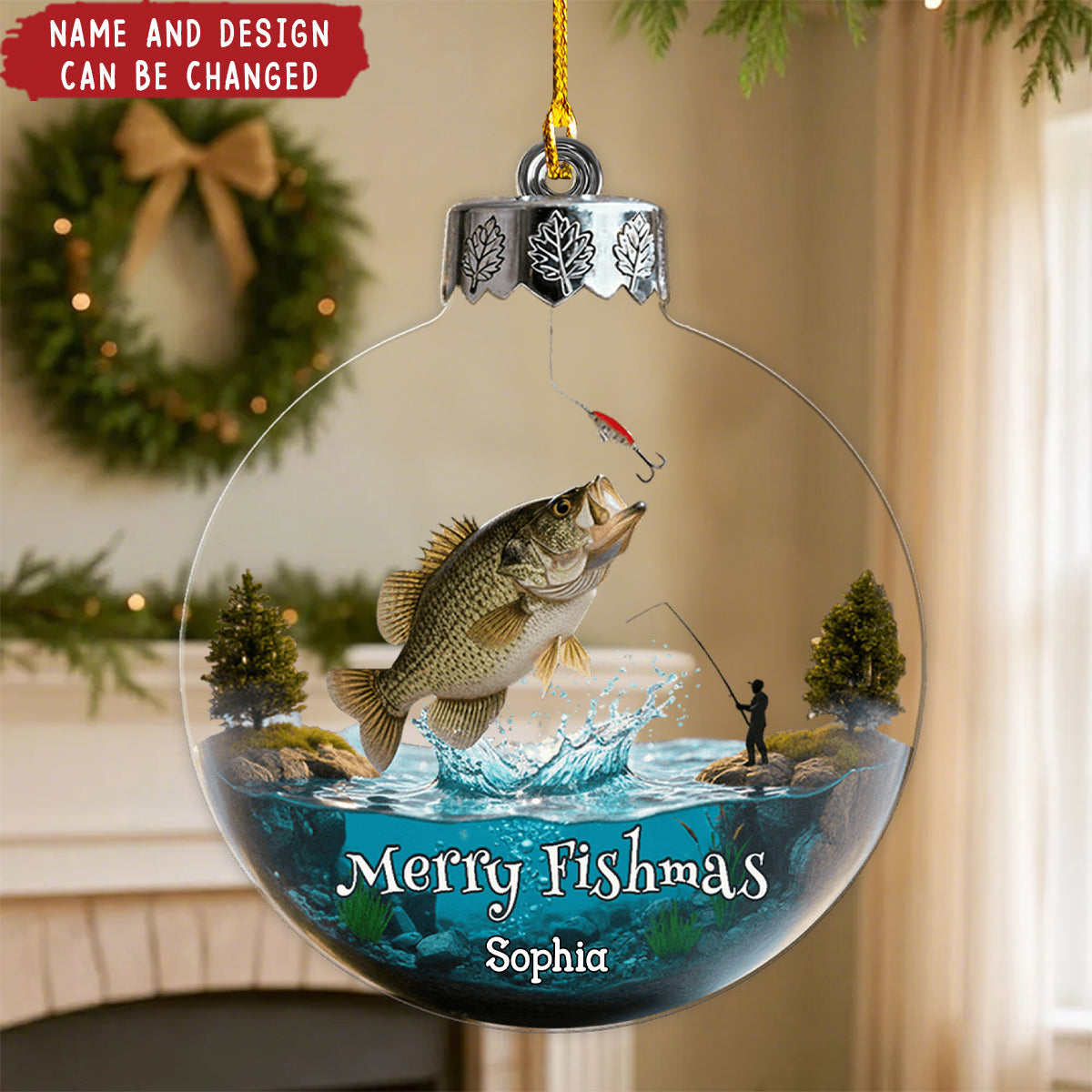 Merry Fishmas - Personalized Christmas Acrylic Ornament