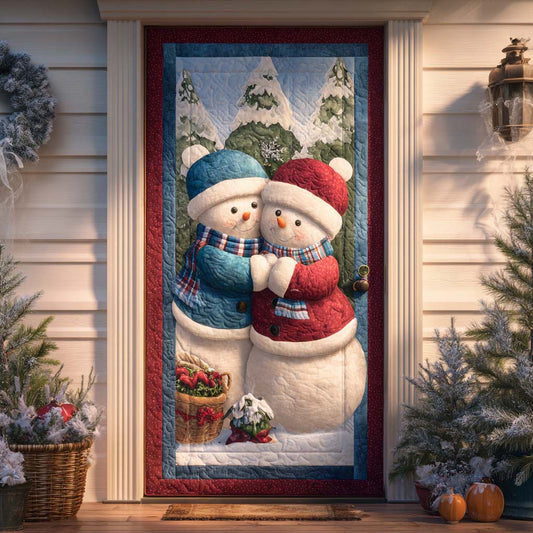Cozy Snow Hug Quilted Door Cover
