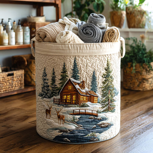 Deer Valley Quilted Laundry Basket