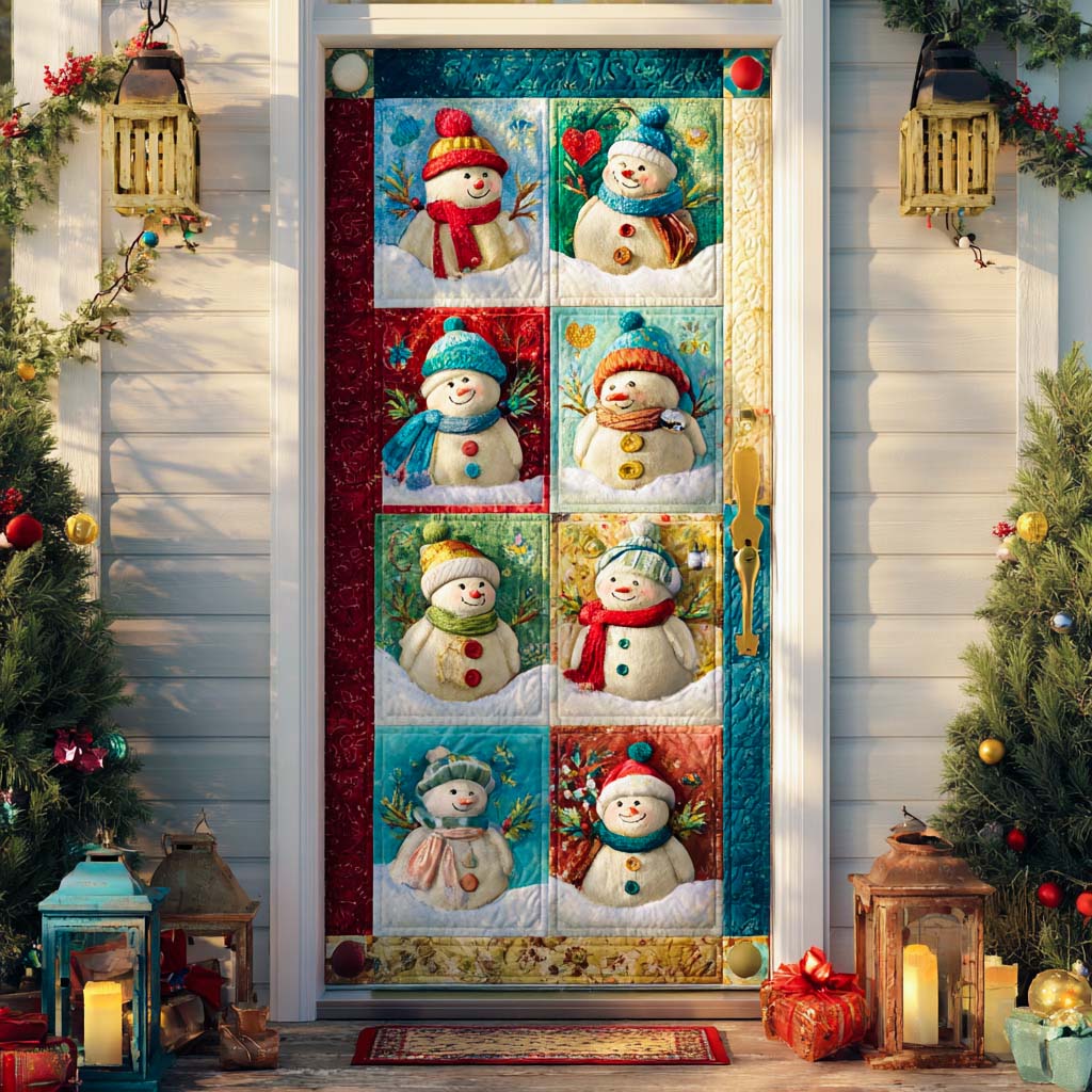 Frosty Greetings Quilted Door Cover