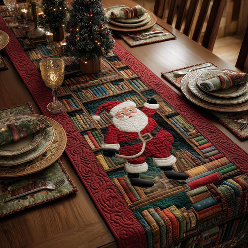 Jolly Santa Quilted Table Runner