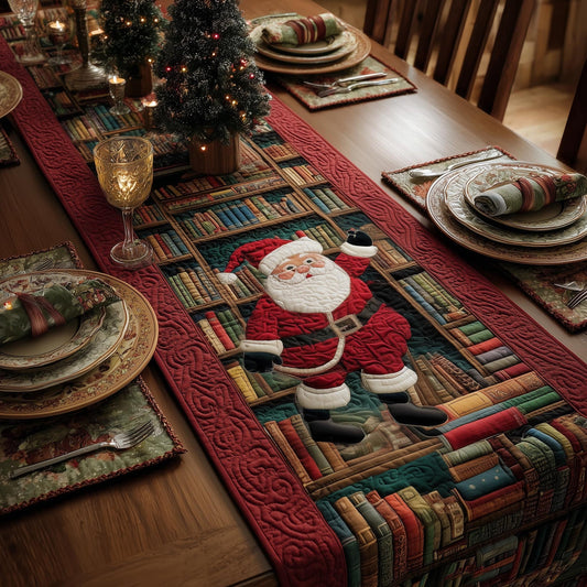 Jolly Santa Quilted Table Runner