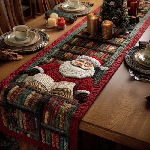 Jolly Santa Quilted Table Runner