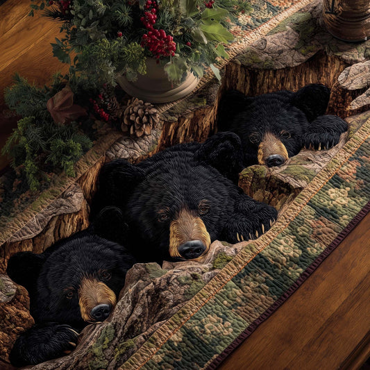 Bear Forest Spirit Quilted Table Runner