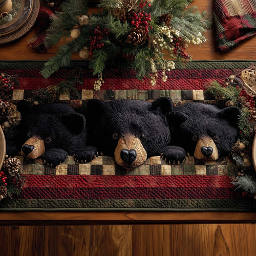 Bear Forest Spirit Quilted Table Runner