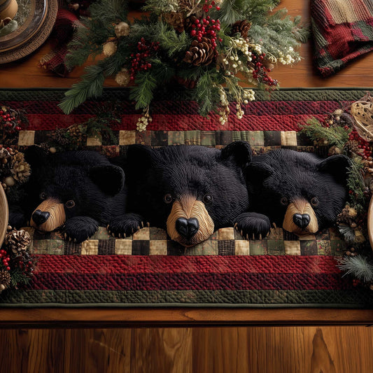 Bear Forest Spirit Quilted Table Runner