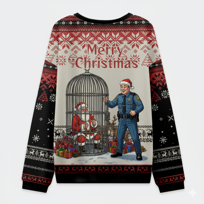 🎅 Merry Christmas Ya Filthy Animals Sweater – Funny Santa vs Cop Ugly Christmas Jumper