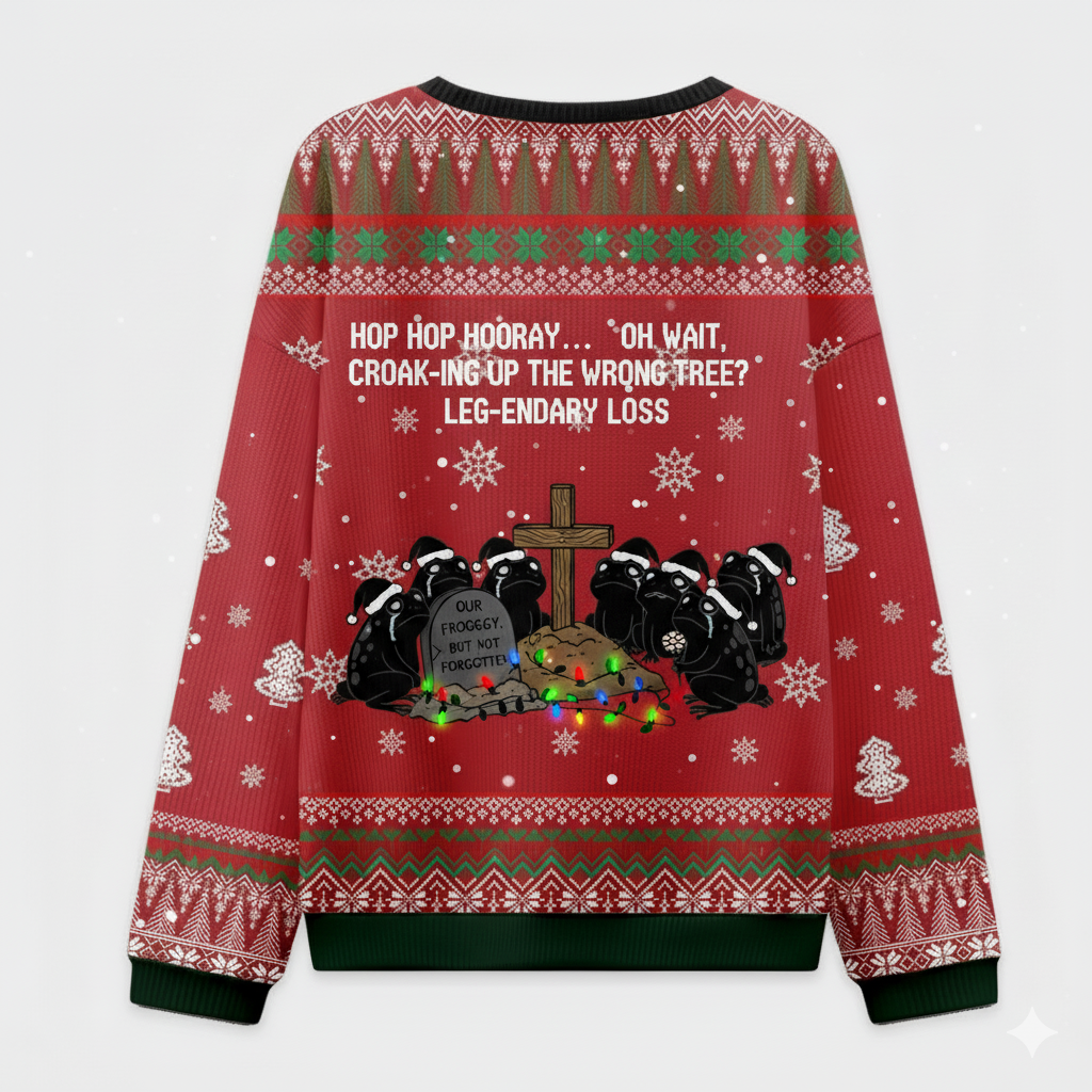 🐸 I’m Fine Everything Is Fine Ugly Christmas Sweater – Crazy Frog Holiday Sweatshirt