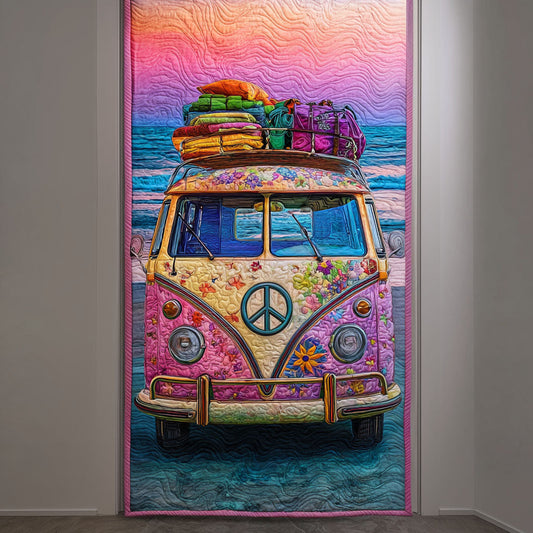 Groovy Van Quilted Door Cover