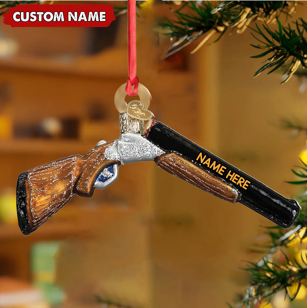 Personalized Shotgun Christmas Ornament - Custom Name Gift for Hunters & Outdoorsmen