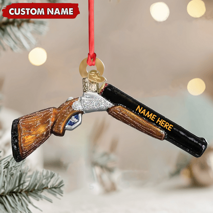 Personalized Shotgun Christmas Ornament - Custom Name Gift for Hunters & Outdoorsmen