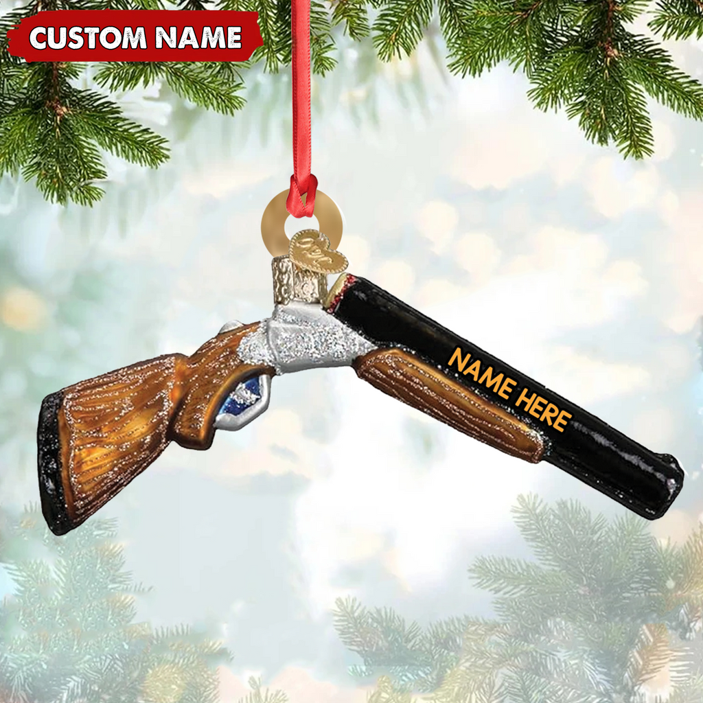 Personalized Shotgun Christmas Ornament - Custom Name Gift for Hunters & Outdoorsmen