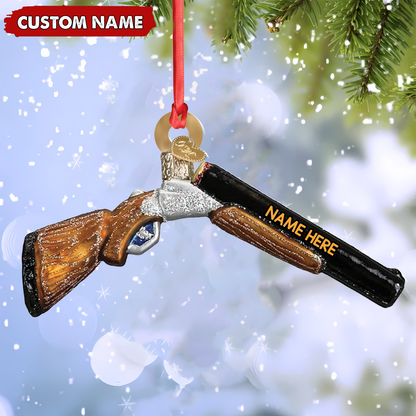 Personalized Shotgun Christmas Ornament - Custom Name Gift for Hunters & Outdoorsmen