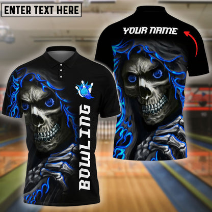 Bowling And Pins Reaper Customized Name 3D Shirt (4 Colors)