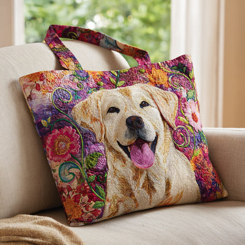 Joyful Labrador Retriever Quilted Tote Bag