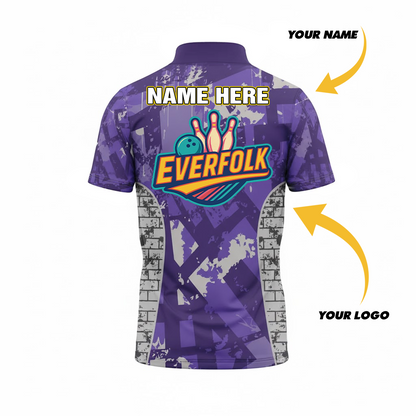 Custom Logo And Name Purple Green Jersey