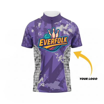 Custom Logo And Name Purple Green Jersey