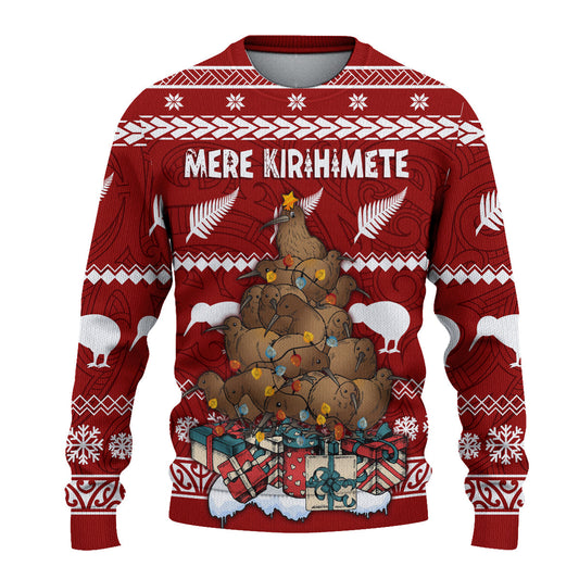 Knitted Sweatshirt Mere Kirihimete - Kiwi Xmas Tree