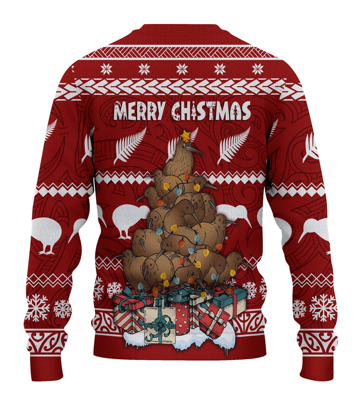 Knitted Sweatshirt Mere Kirihimete - Kiwi Xmas Tree