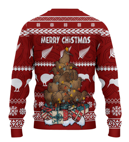 Knitted Sweatshirt Mere Kirihimete - Kiwi Xmas Tree