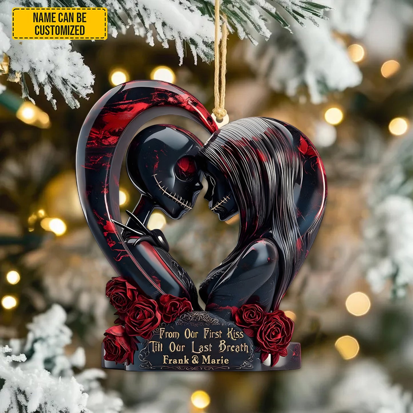 Personalized Gothic Couple Acrylic Ornament