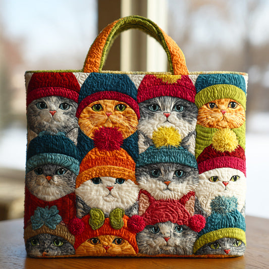 Meow Parade Quilted Tote Bag