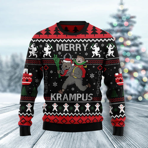 Merry Krampus Ugly Christmas Sweater - Wonder Print Shop
