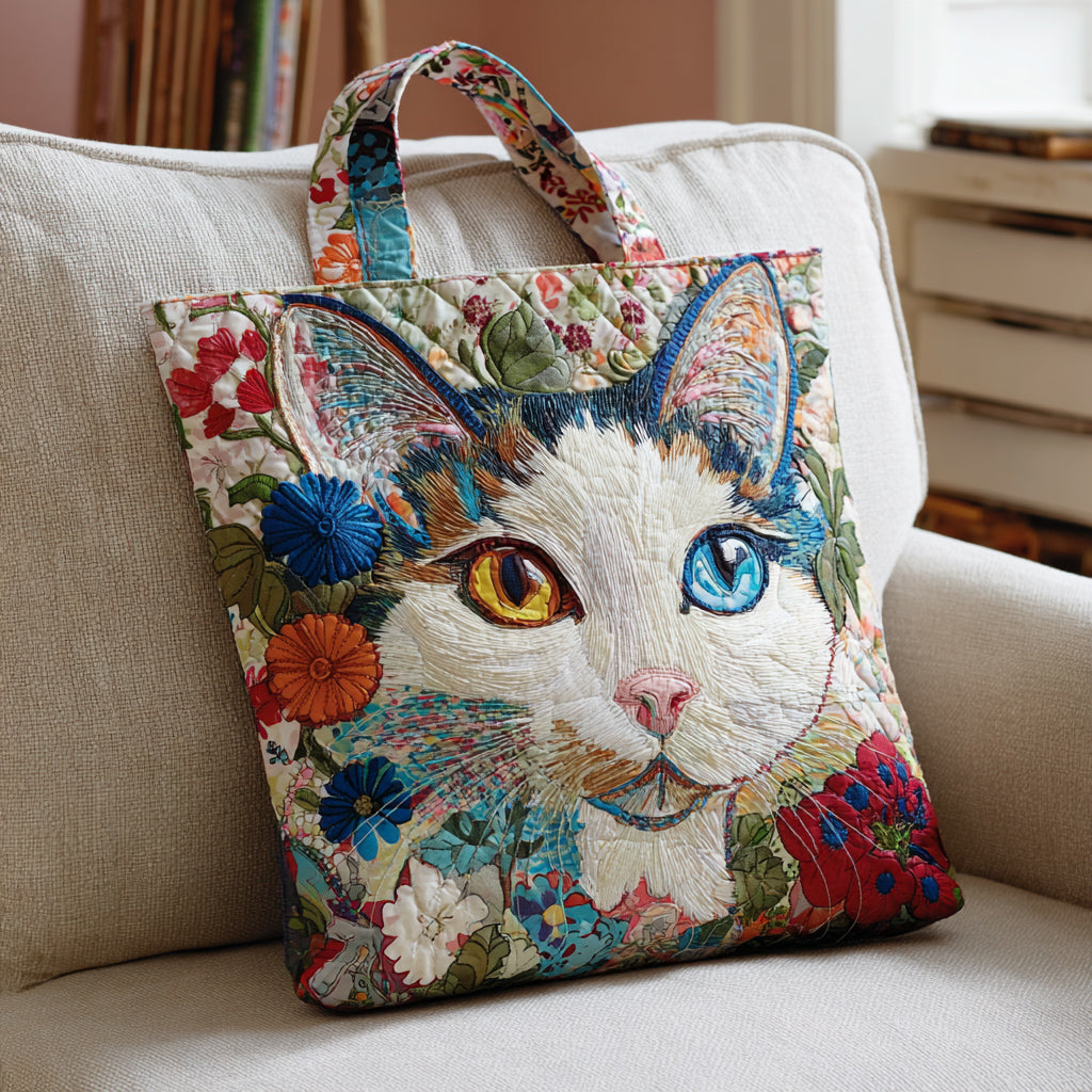 Mosaic Cat Eye Quilted Tote Bag