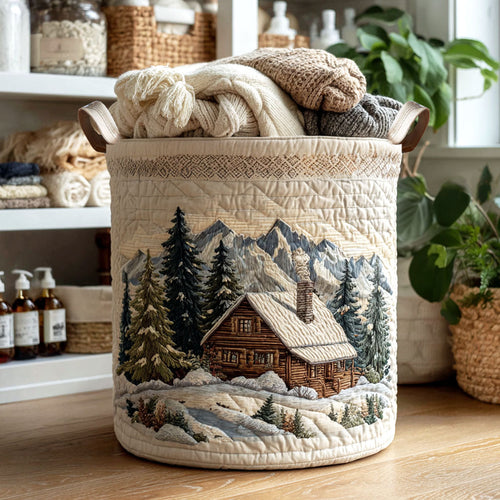Mountain Retreat Quilted Laundry Basket