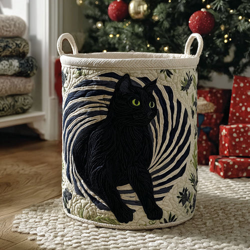 Noir Whisker Quilted Laundry Basket