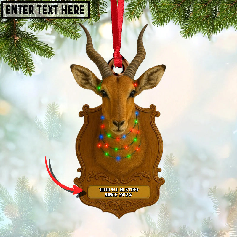 Personalized Trophy Big Game Hunting Christmas 3D Ornament, Custom Holiday Tree Decor, Perfect Gift for Hunter