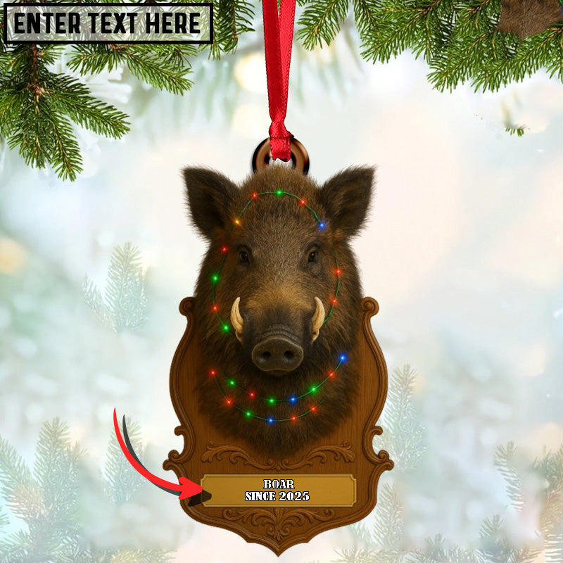 Personalized Trophy Big Game Hunting Christmas 3D Ornament, Custom Holiday Tree Decor, Perfect Gift for Hunter