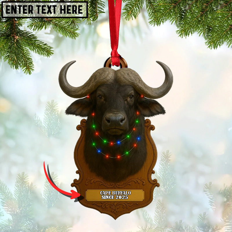 Personalized Trophy Big Game Hunting Christmas 3D Ornament, Custom Holiday Tree Decor, Perfect Gift for Hunter