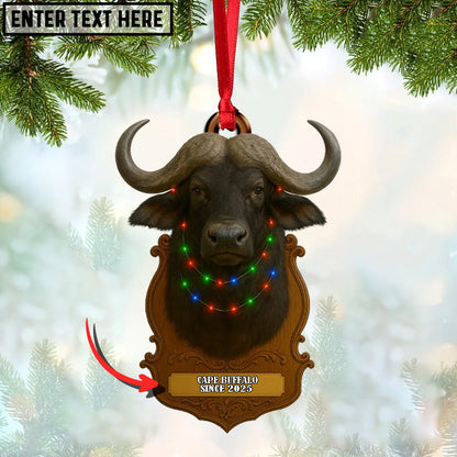 Personalized Trophy Big Game Hunting Christmas 3D Ornament, Custom Holiday Tree Decor, Perfect Gift for Hunter