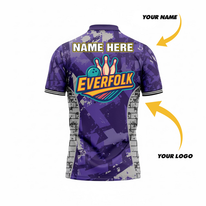 Custom Logo And Name Purple Green Jersey