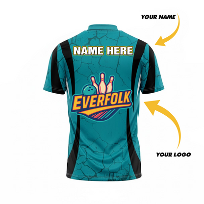 Custom Logo And Name Teal Jersey