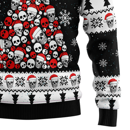 Skull Pine Tree Ugly Christmas Sweater