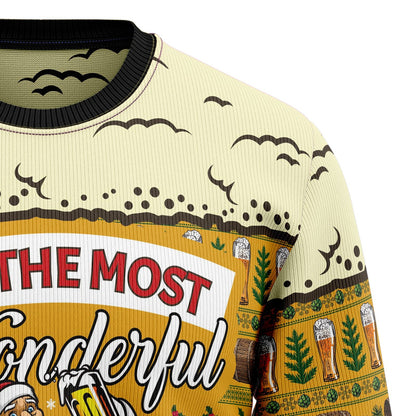 Christmas Most Wonderful Time For Beer Ugly Christmas Sweater