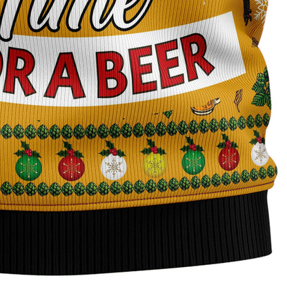 Christmas Most Wonderful Time For Beer Ugly Christmas Sweater