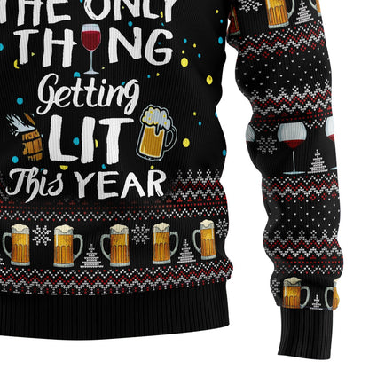 The Tree Isn’t The Only Thing Getting Lit Ugly Christmas Sweater