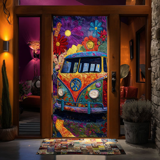 Peace Ride Quilted Door Cover