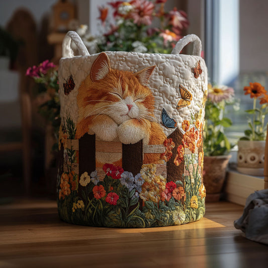 Petal Paws Quilted Laundry Basket
