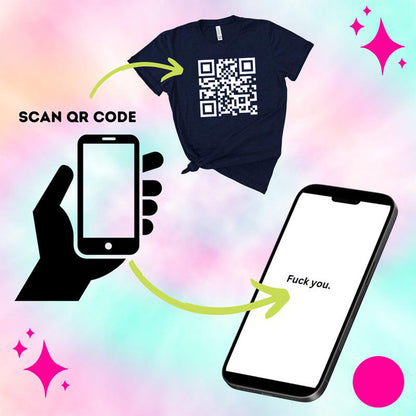 Funny FU QR Code T Shirt 2 Shaped