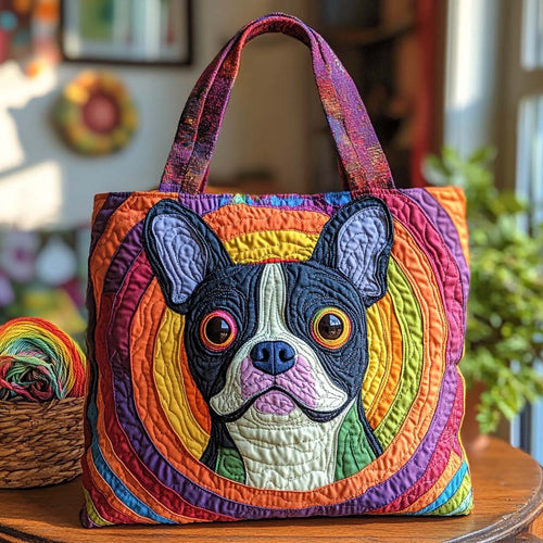 Retro Pup Quilted Tote Bag