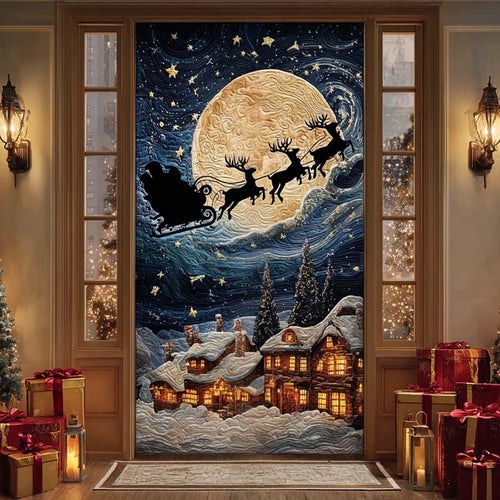 Santa Silhouette Quilted Door Cover