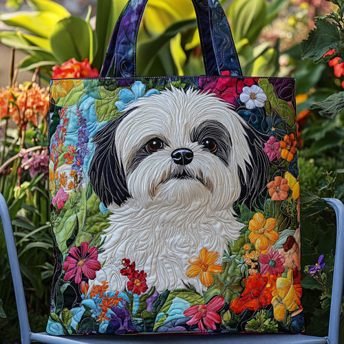 Shih Tzu Bliss Quilted Tote Bag
