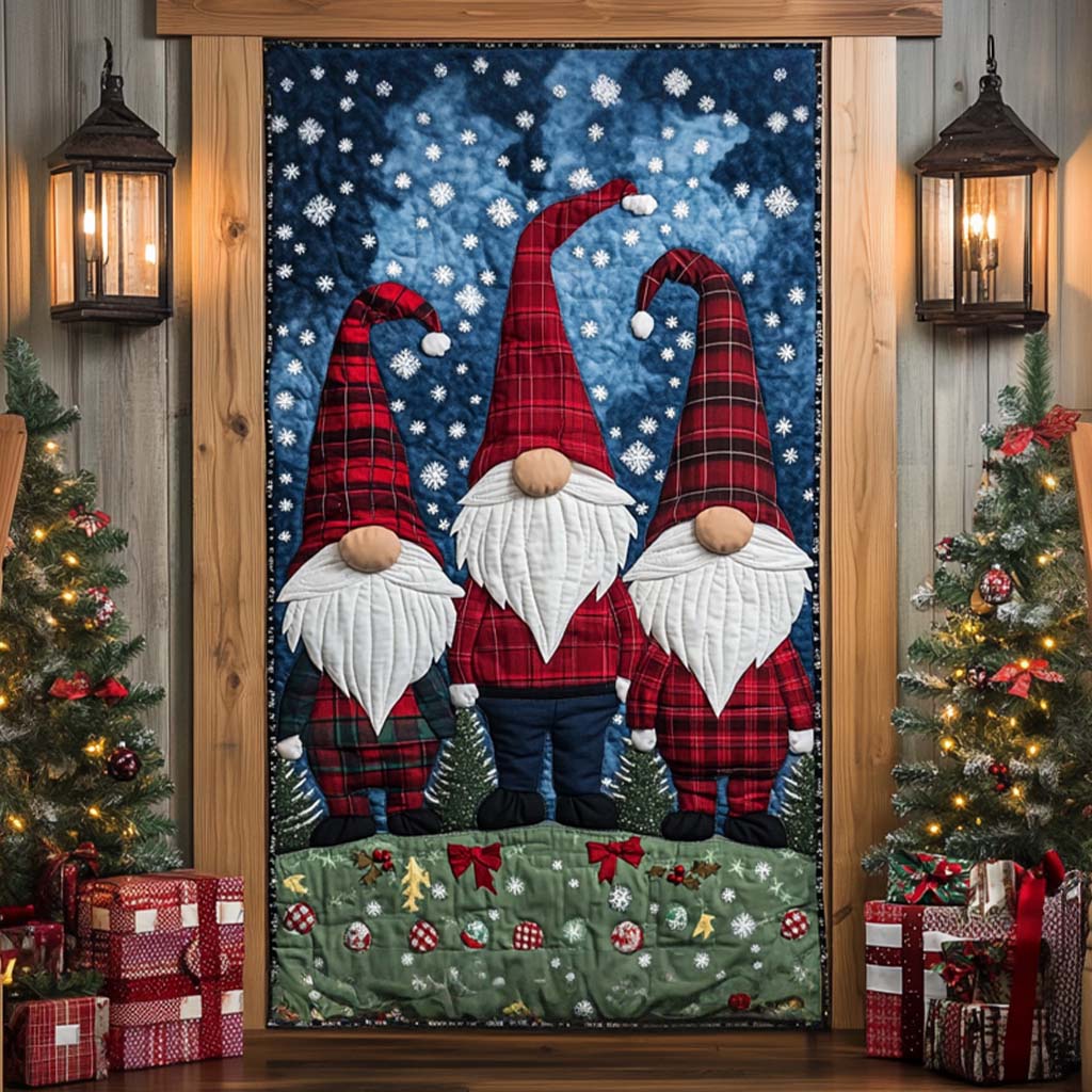 Snowy Scene Quilted Door Cover