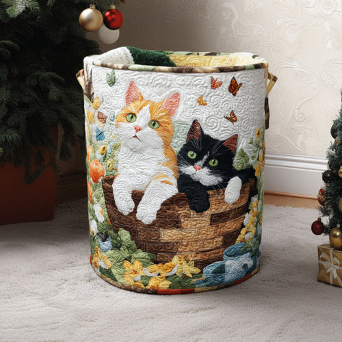 Springtime Paws Quilted Laundry Basket