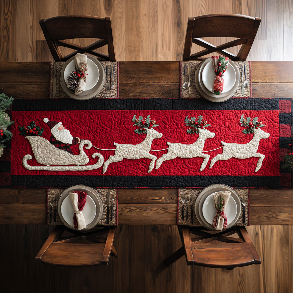 Starfall Sleigh Quilted Table Runner